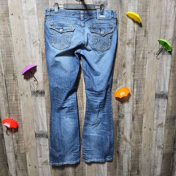 MEK Denim Vintage Y2K Distressed Bootcut Jeans - Picture 2 of 6